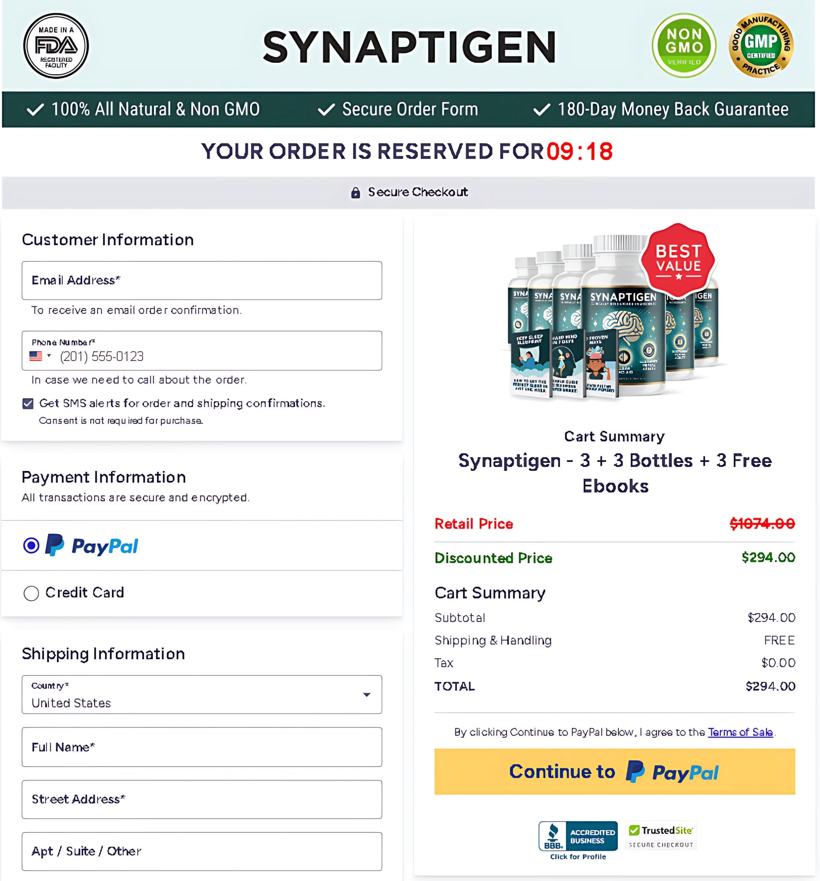 Synaptigen_order_page