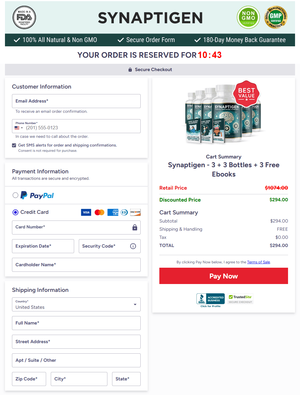 Synaptigen_order_page